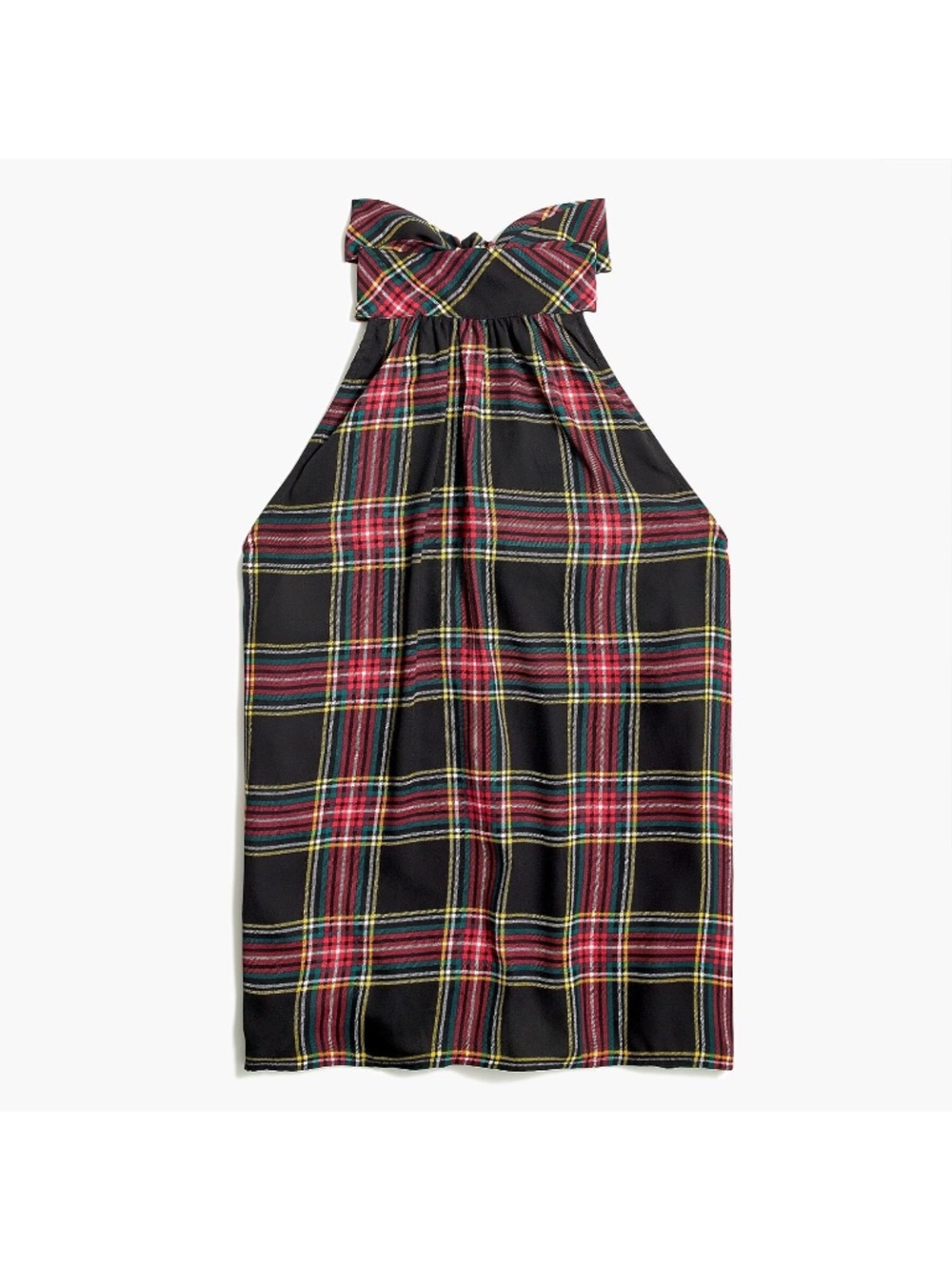 J. Crew‎ Tie Neck Top in Tartan Plaid